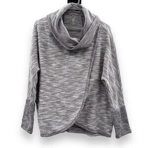 Calvin Klein Purple & Gray Crossover Knit Cowl‎ Neck Pullover Sweater Size S